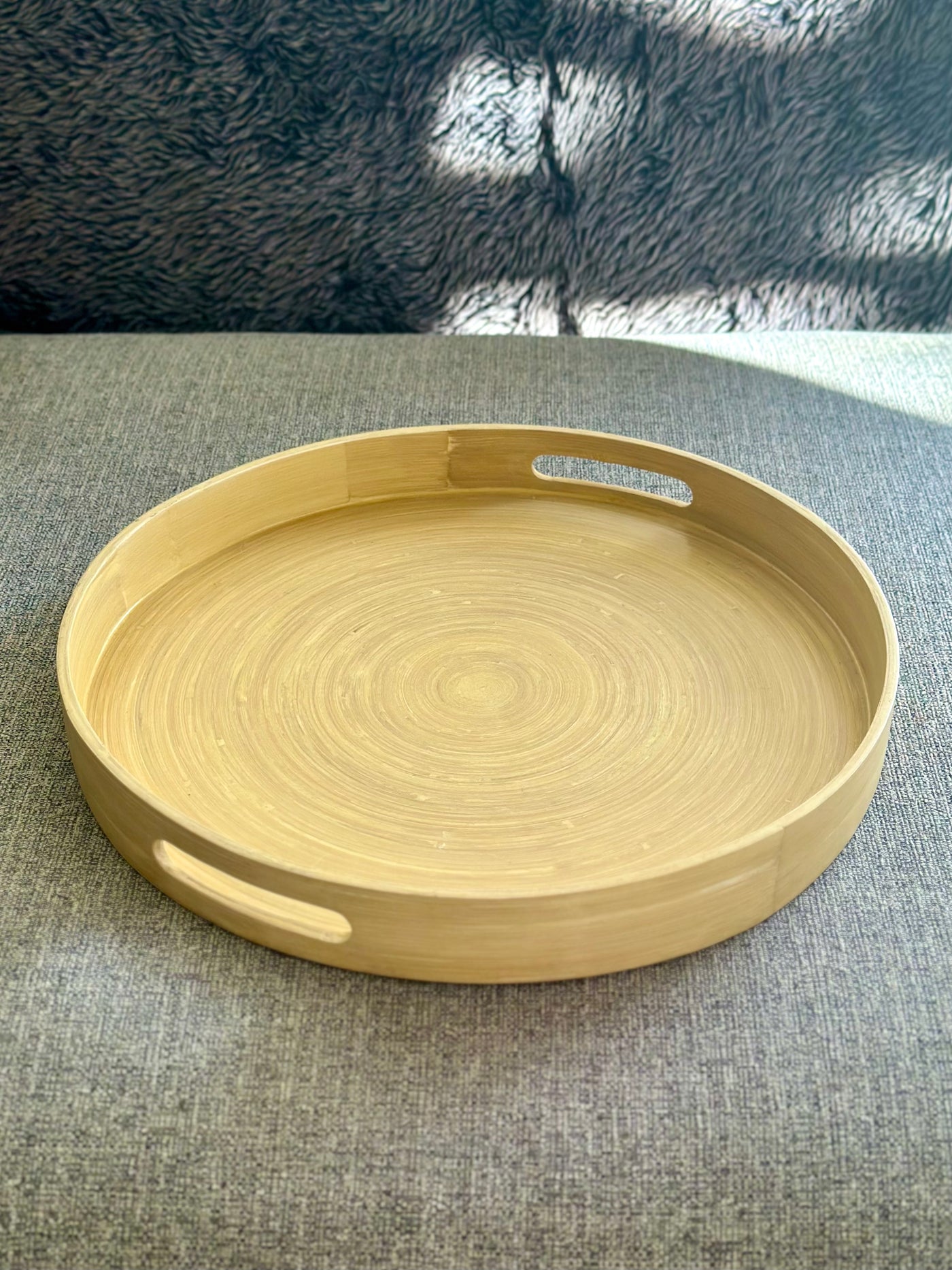Large Round Bamboo Tray