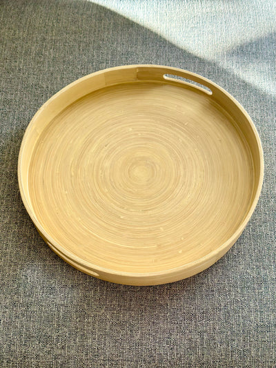 Large Round Bamboo Tray