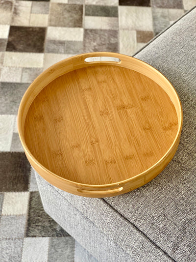 Small Round Bamboo Tray